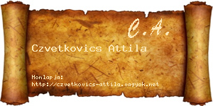 Czvetkovics Attila névjegykártya